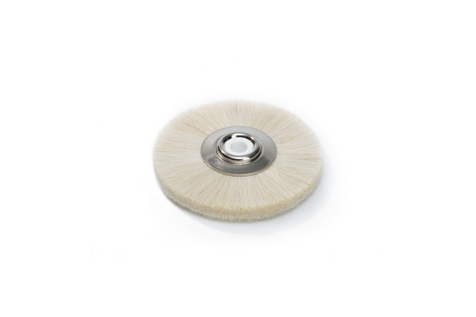Brosse circulaire NIQUA en poils de chèvre blancs Ø 48 mm – Brosse de polissage pour bijoux et métaux