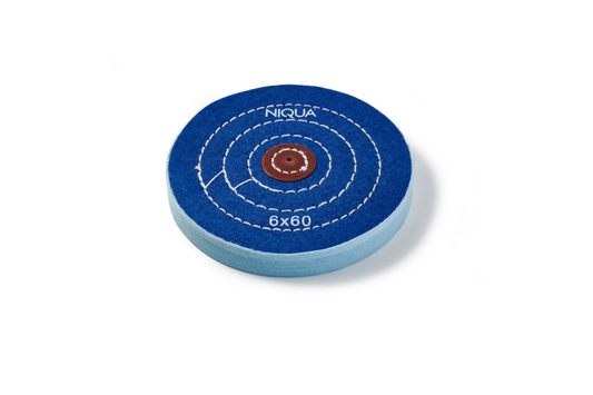 NIQUA Disque de Polissage Bleu Ø 150 mm 60 plis – Disque professionnel rigide pour bijouterie