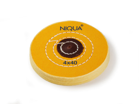 NIQUA Disque de Polissage Jaune Ø 100 mm 40 plis – Disque professionnel medium pour bijouterie