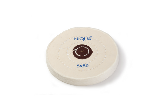 NIQUA Disque de Polissage Blanc Ø 125 mm 50 plis – Disque professionnel doux pour bijouterie