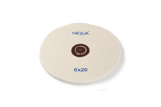 NIQUA Disque de Polissage Blanc Ø 150 mm 20 plis – Disque professionnel doux pour bijouterie
