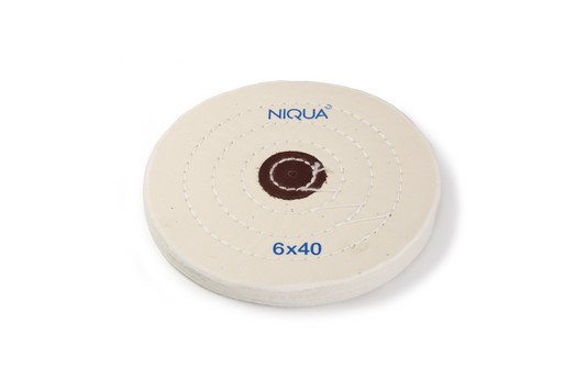 NIQUA Disque de Polissage Blanc Ø 150 mm 40 plis – Disque professionnel doux pour bijouterie