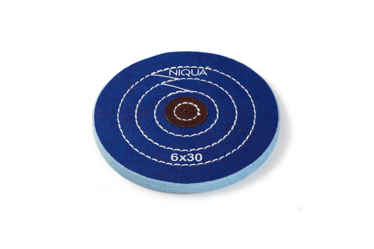 NIQUA Disque de Polissage Bleu Ø 150 mm 30 plis – Disque professionnel rigide pour bijouterie