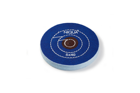 NIQUA Disque de Polissage Bleu Ø 125 mm 40 plis – Disque professionnel rigide pour bijouterie