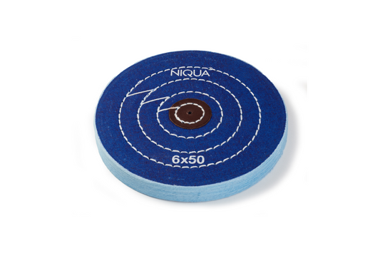 NIQUA Disque de Polissage Bleu Ø 150 mm 50 plis – Disque professionnel rigide pour bijouterie