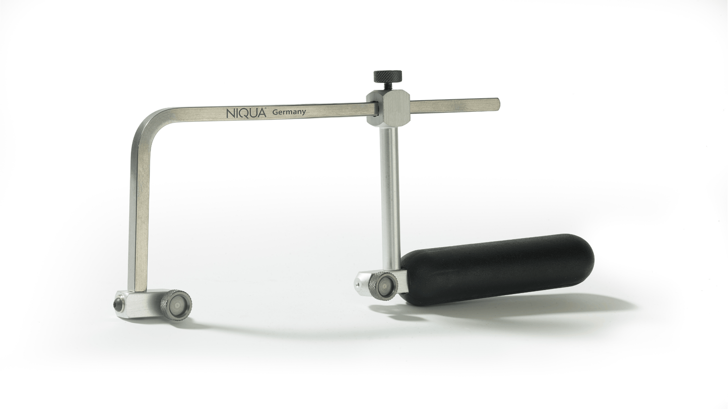 NIQUA Arc de Scie Bijoutier Réglable 80 mm – Bocfil professionnel avec poignée ergonomique