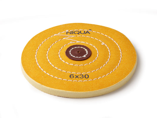 NIQUA Disque de Polissage Jaune Ø 150 mm 30 plis – Disque professionnel medium pour bijouterie