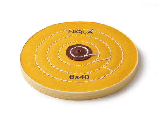 NIQUA Disque de Polissage Jaune Ø 150 mm 40 plis – Disque professionnel medium pour bijouterie