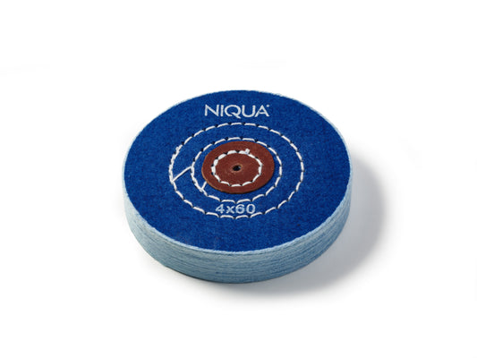NIQUA Disque de Polissage Bleu Ø 100 mm 60 plis – Disque professionnel rigide pour bijouterie