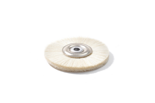 Brosse circulaire NIQUA en poils de chèvre blancs Ø 50 mm – Brosse de polissage pour bijoux et métaux